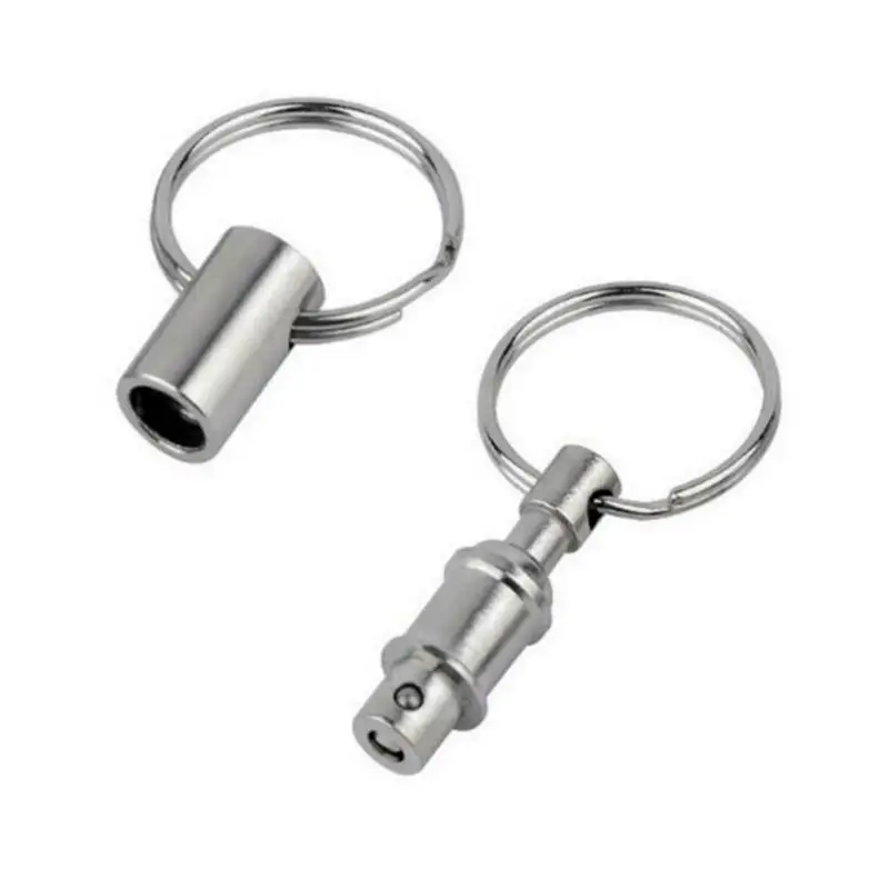 Quick Release Key Ring Double Rings Detachable Pull Apart Keychain Split Seperate Chain Lock Holder For Bag Purse Belt