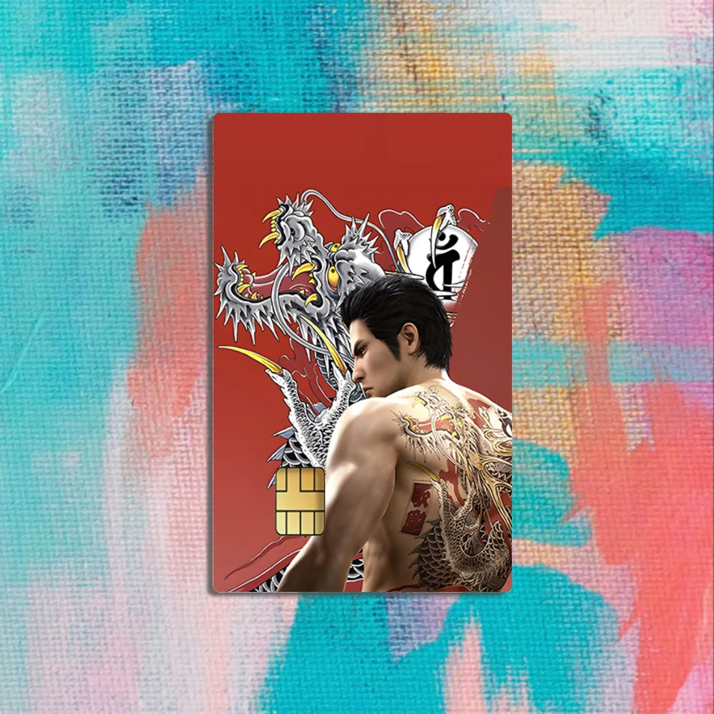 Jogo japonês yakuza kiryu dragão cartão adesivos de crédito visto débito cartão de carga bancária ônibus metrô adesivo à prova dwaterproof água decalque decoração
