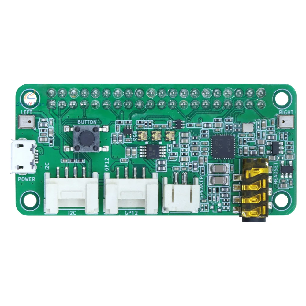 For 107100001 ReSpeaker 2 Mics Pi HAT V2 WM8960 Audio Codec Raspberry Pi Voice Recognition Expansion Board