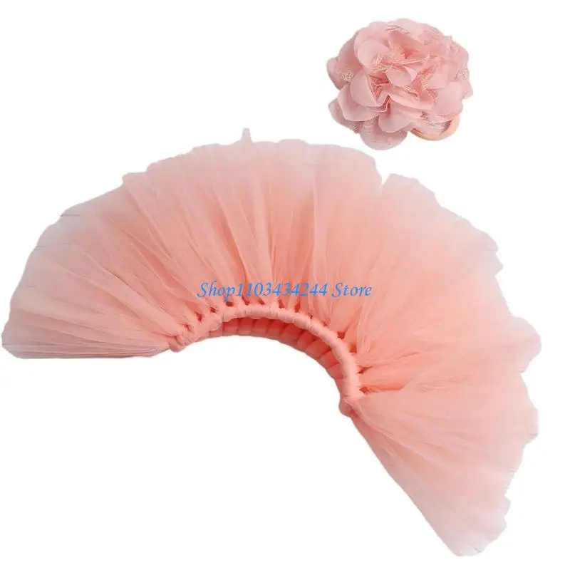 1 Set Girls Skirt Costume Fashionable Newborns Skirt Baby Pettiskirt with Matching Elastic Headwear Photography Props