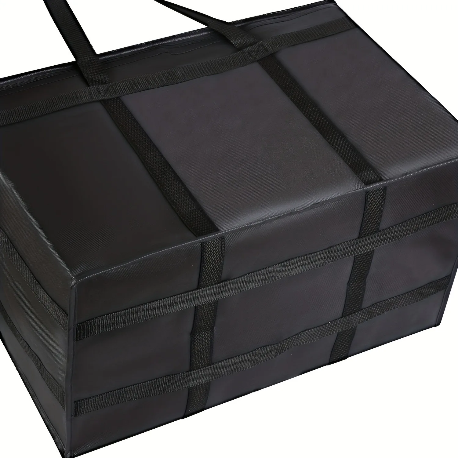 1 Set (Tasche & Boden), XXXL Großvolumige Wiederverwendbare Wärmetasche mit Abnehmbarem Hartboden, 3-Schichten Isolierte Pizza-Liefertasche – Detail 5