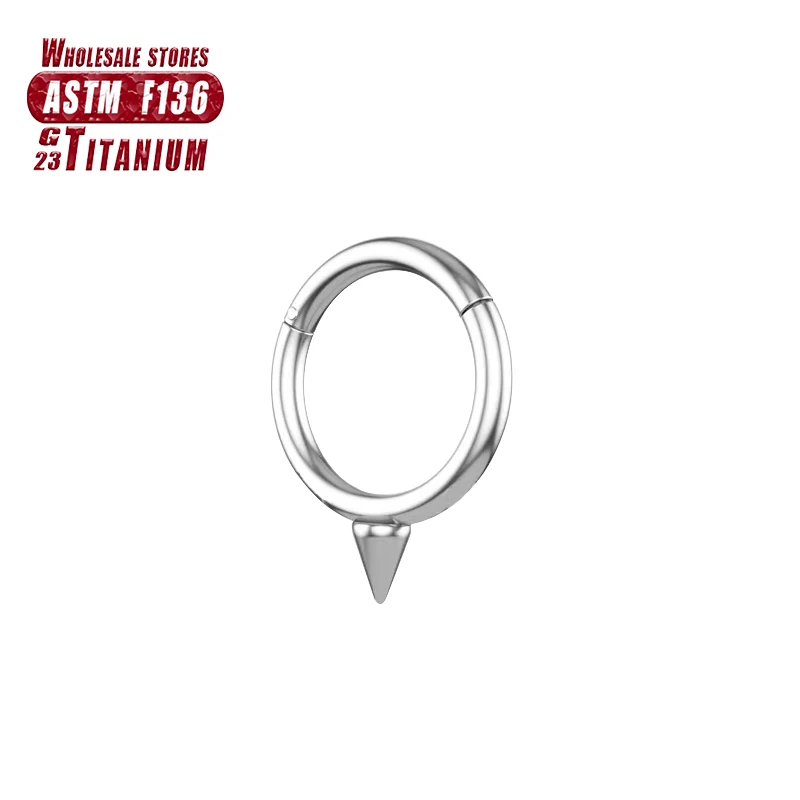 F136 Titanium Septum Ring Hoop Piercing Nose Rings Cone Spike Piercing Helix Cartilage Clicker Tragus Earrings Body Jewelry