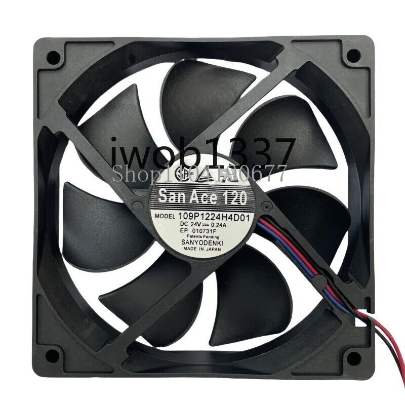 Para San Ace 120 109P1224H4D01 24V 0,24A 120*120*25mm 12cm 3 fios Ventilador de resfriamento