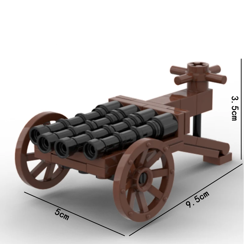 Medieval Military MOC Cannon Building Block Napoleonic War Solider Figures Accessories Carriage Weapons Model Kids Toys Kids Toy