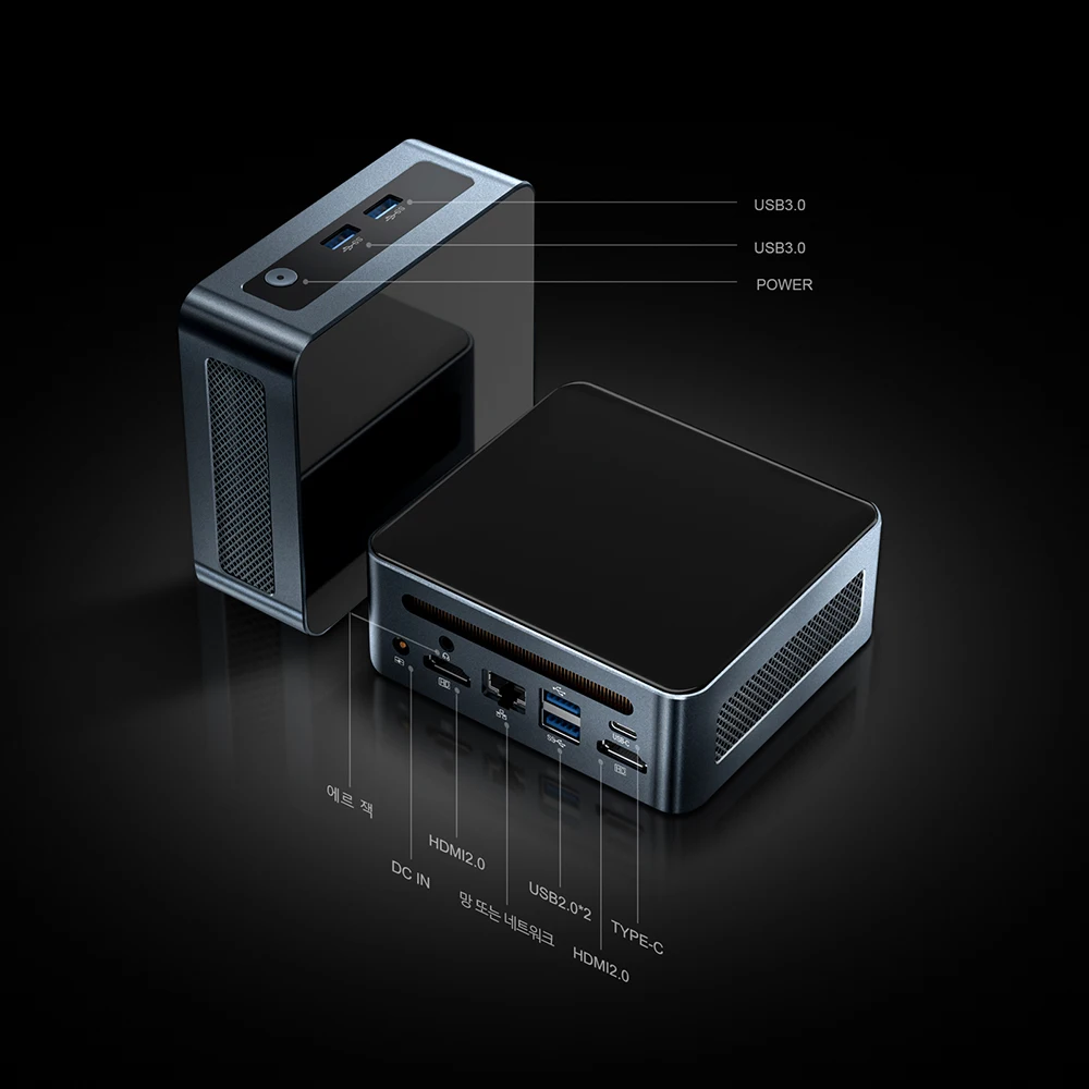 Chatreey كمبيوتر صغير AN2P R5 5625U كمبيوتر مكتبي للألعاب NVME SSD WIFI6 2x HD Windows 11 Pro