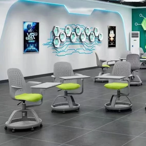 Foshan School Conference Room Mesh Chair Cheap Plastic Chair With Book Rack And Tablet Stand For Meetings And Classes