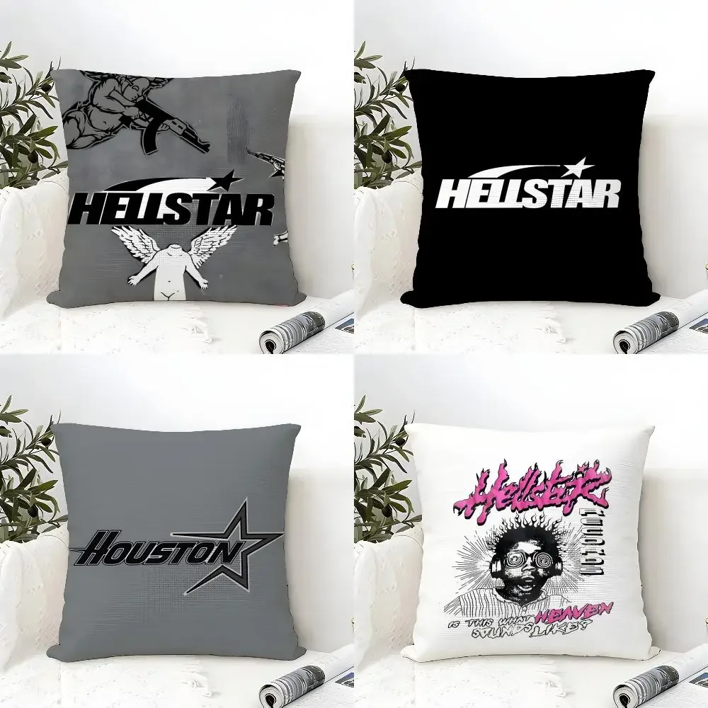 FISHION H-HellstarS Cushion Cover Eco Linen Pillow Case | Double-Sided Print, Breathable & Durable, Hidden Zipper Home Decor