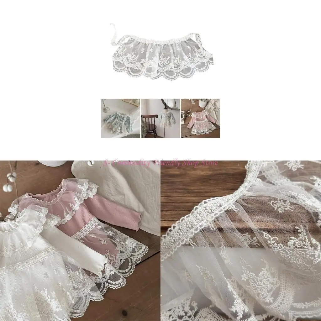 

85AE Infant Lace Decorated Apron Comfortable Fabric Skirt Trim for Daily Party Wear