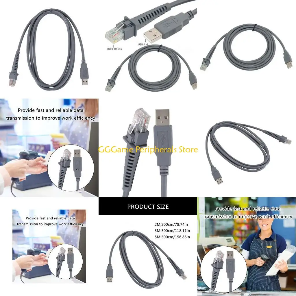 

U55B Efficient Data Cable USB A Male to RJ45 for CAB4120 Scanner For Logistics
