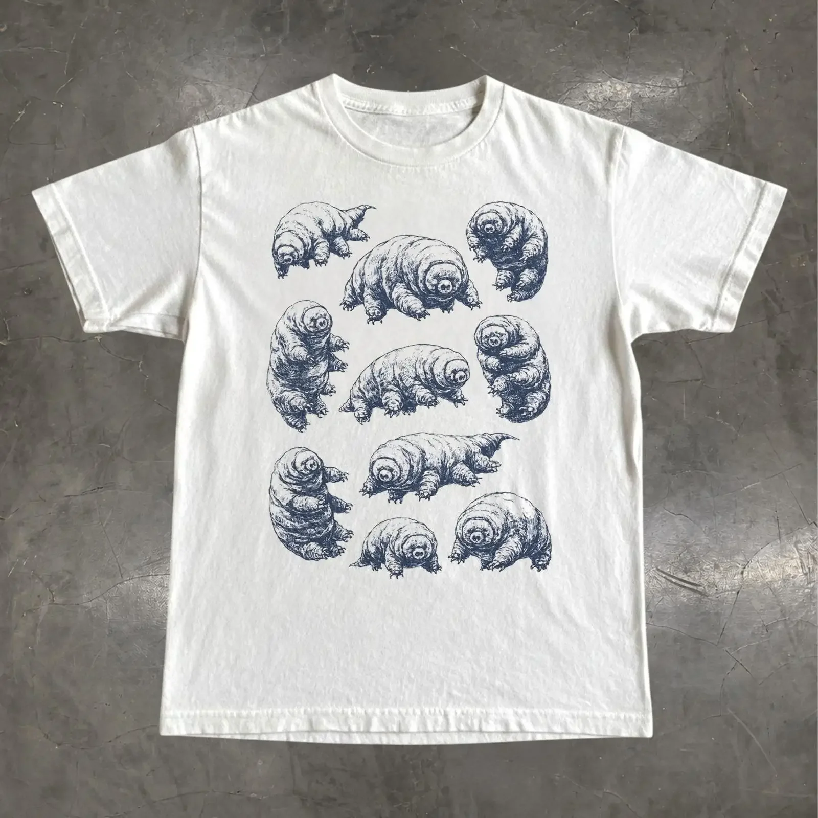 Tardigrade T Shirt Retro Vintage Water Bear  vintage Washed graphic Stylish Soft Casual Stretched homme Slightly Versatile