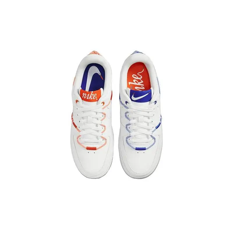 NIKE Nike Air Force 1ต่ำ '07 LX รองเท้าผ้าใบสีขาวสีส้มสีฟ้ารองเท้า DH4408-100