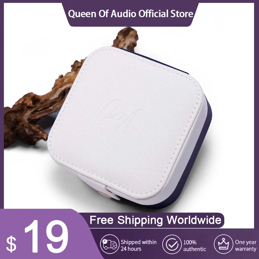QoA Custodia per auricolari portatile in PU di alta qualità Auricolare magnetico Carry Button Style Scatola di immagazzinaggio Accessorio per borsa per cavo per cuffie per regali