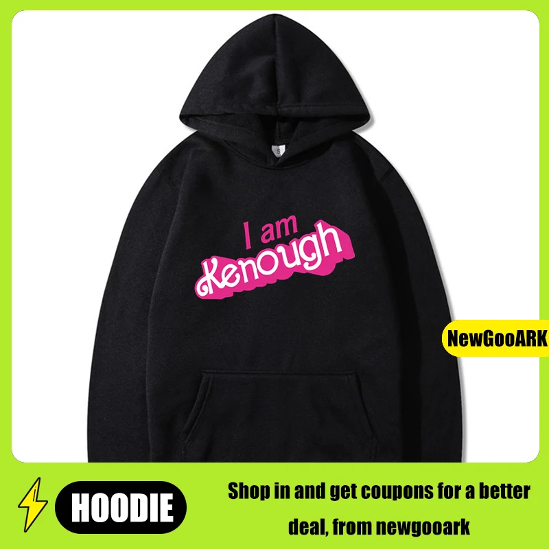 LE I Am Kenough Hoodies Women Barbiecore Movie Kenough Sweatshirts Men Fashion Graphic Printed Harajuku