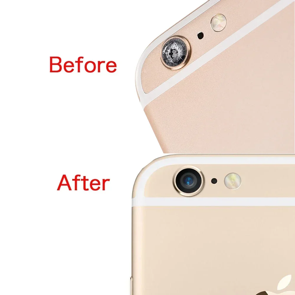 Cámara trasera para IPhone 6, 6P, 6s, 7, 7P, 8 Plus, lente de cubierta de vidrio trasero con reemplazo de reparación de Marco