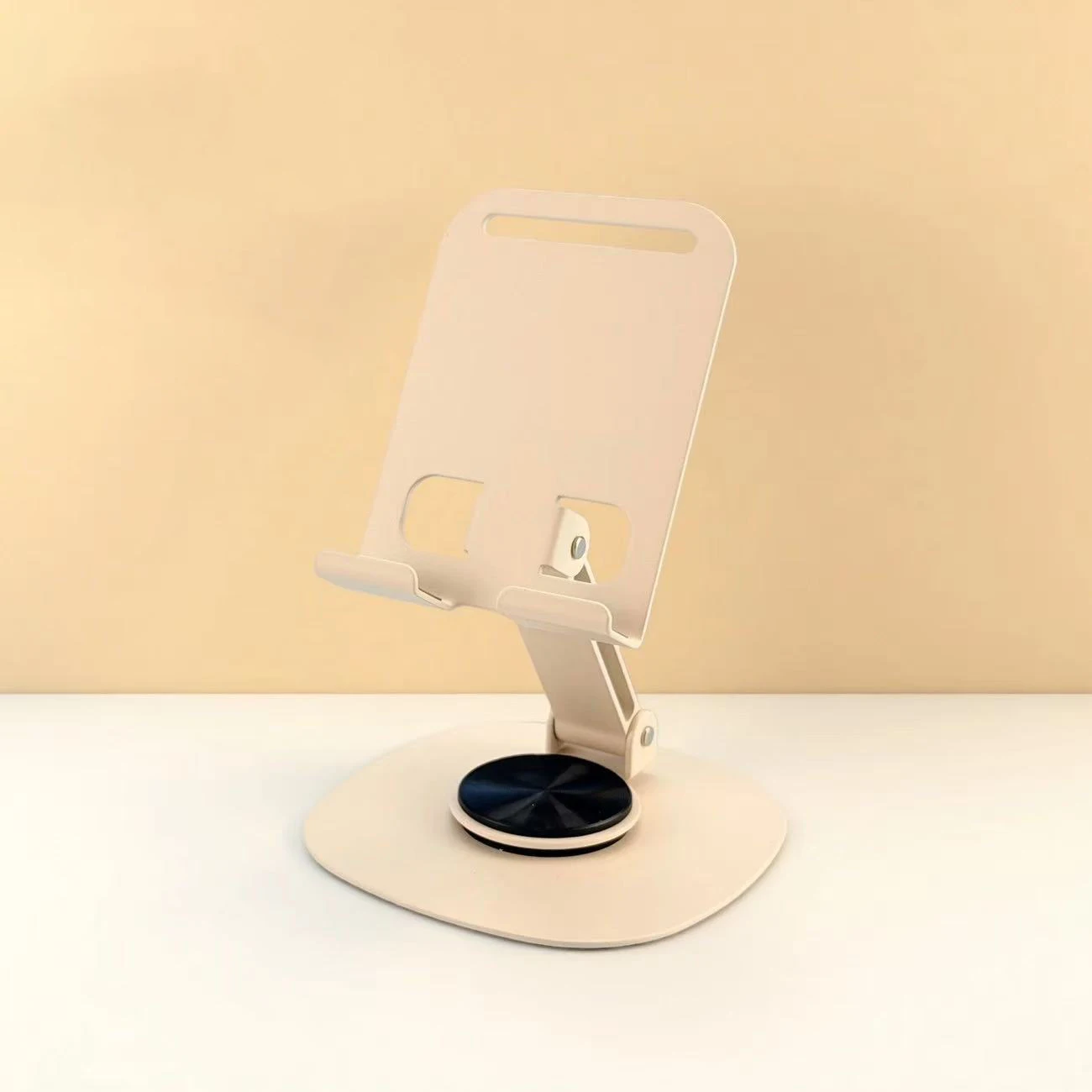 Cream Style Carbon Steel Portable Desktop Holder Adjustable Foldable Phone Stand Desk Office for iPhone Samsung view 6