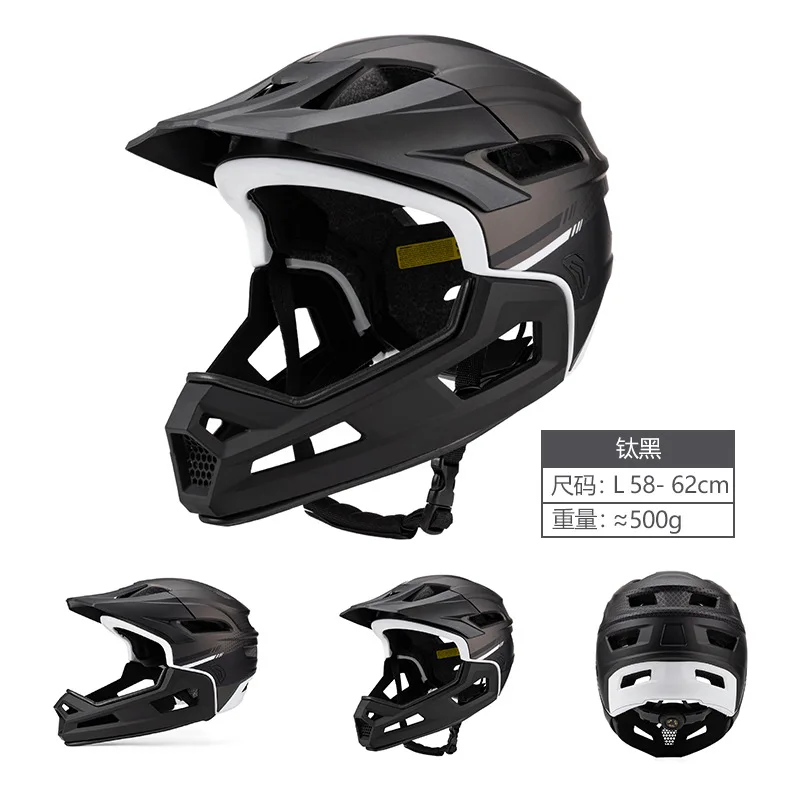 LUMDEER Black Anti-Impact Bicycle Helmet Mtb with Visor Full Face Sports In-Mold DH MTB Bicycle Helmet Casque Moto Cross image 3