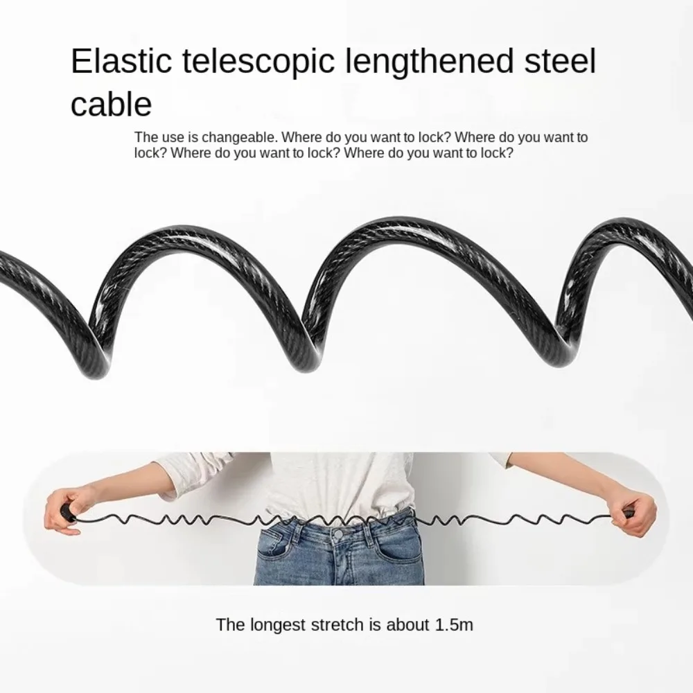 

Helmet Lock Chain Lock Number Lock Durable 4 Digit Password Lock Universal Anti-theft Alloy Padlock Zipper Bag