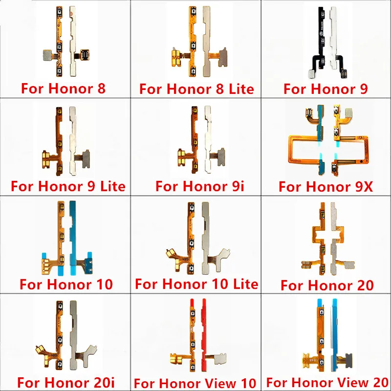 Volume Button Flex For Huawei Honor View 10 20 8 8C 8X 9 9i 20i 9X Max Lite Switch Power ON OFF Key Ribbon Flex Cable