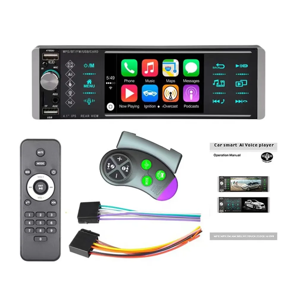 

Car MP5 1 Din 4 pollici Touch Screen Intelligent AI Voice Car Radio BT Hand-free Call FM Mirror Link Autoradio Car Stereo