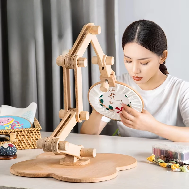 

Adjustable Floor Standing Embroidery Frame, Multi-Function Cross-Stitch Stand, Professional Needlework Tool