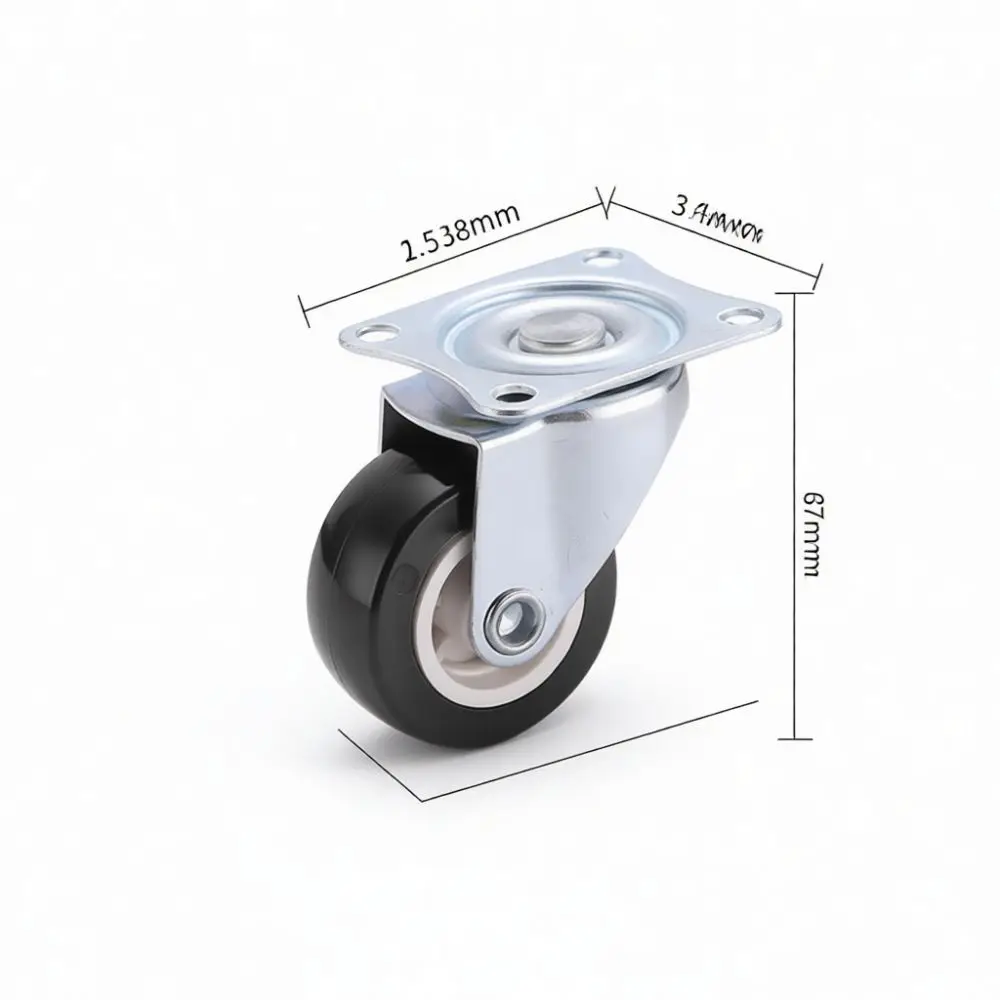 Heavy Duty Mute Caster Wheels 1 3 Inch Rubber Rollers With Swivel Brake Replacement For Furniture Equipment Castors