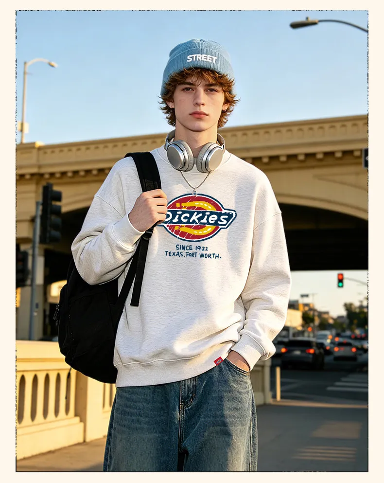 Dickies 2026 Fall Loose Fit Sweatshirt Men American Style Logo Pullover Casual Top