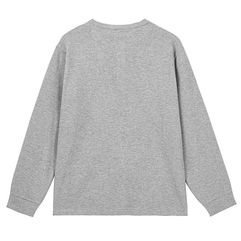 LIBIELIY Men's Henley Shirts Kinted Long Sleeve Waffle Casual Button O Neck T-Shirts For Men
