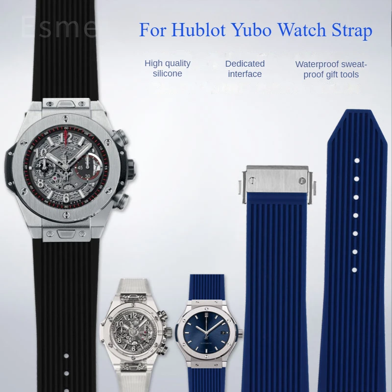 For Hublot Yubo Big Bang Classic Fusion Series High Quality Waterproof Rubber Watchbands Dainty Watch Accessories 26x19mm