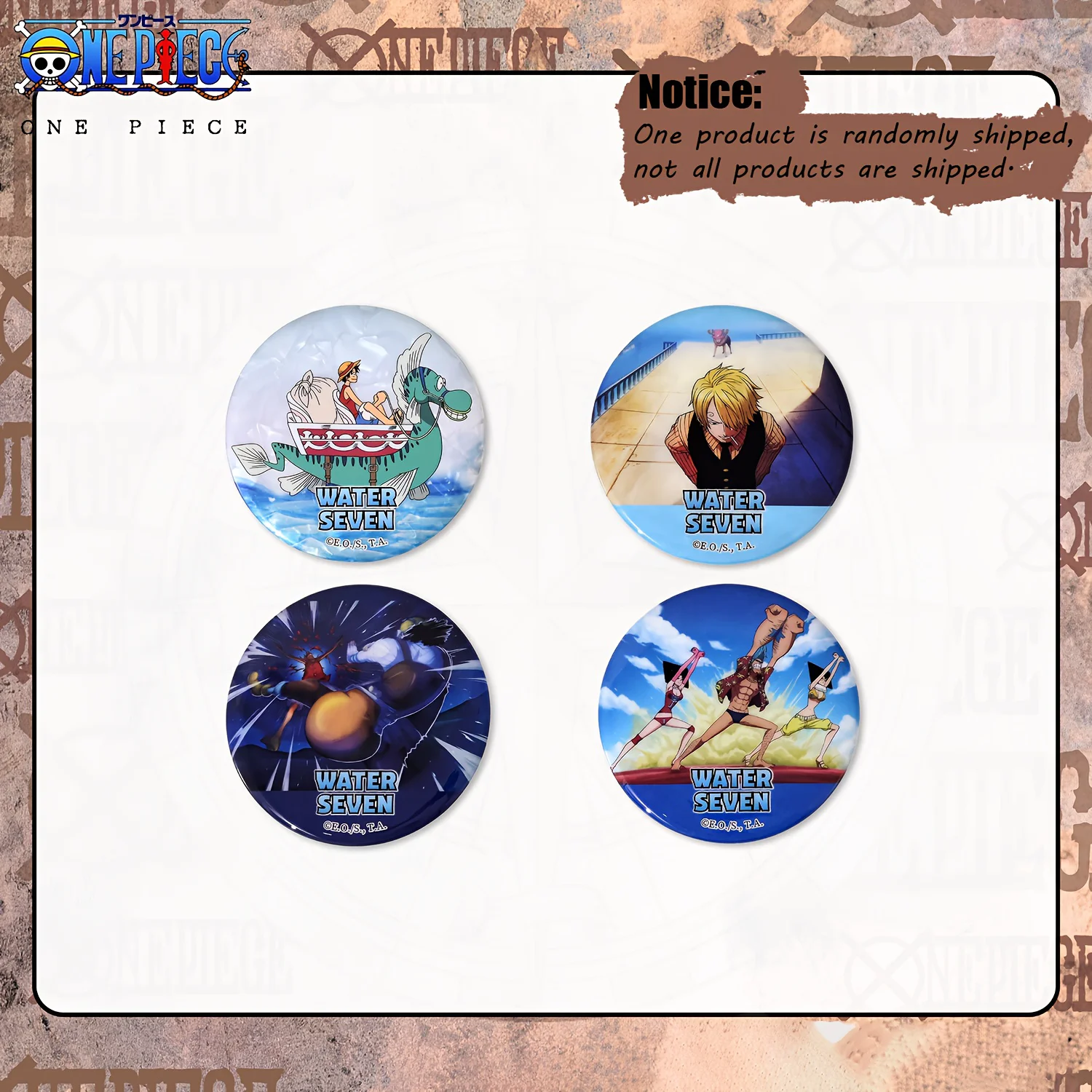 1 ชิ้น กล่องสุ่มพินส์วันพีซ วอเตอร์เซเว่น อาร์ค ลิขสิทธิ์แท้ พร้อมของหายาก – ของสะสม ของขวัญอนิเมะ