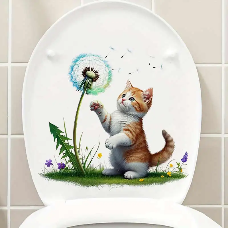 PuGongying and Animals Wall Sticker Bathroom Toilet Decor Living Room Cabinet Refrigerator Home Decoration Decals Stickers M1484