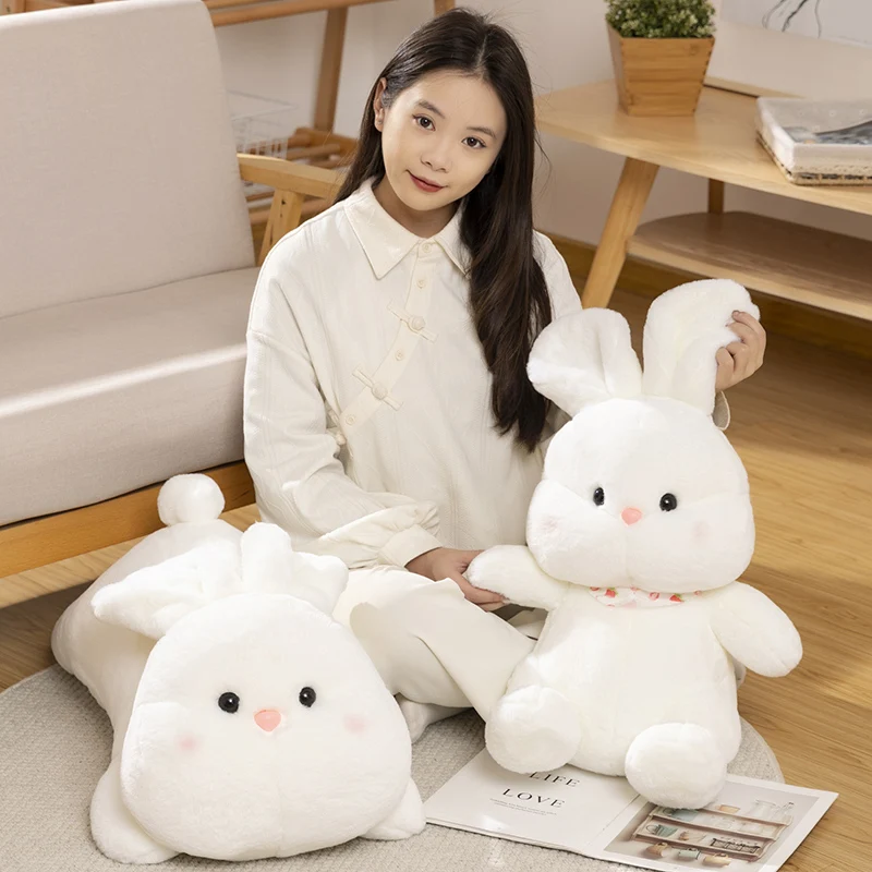 

Kawaii White Bunny Plush Toys Stuffed Soft Cartoon Rabbit Dolls Throw Pillow Babys Accompany Doll for Girls Birthday Presents