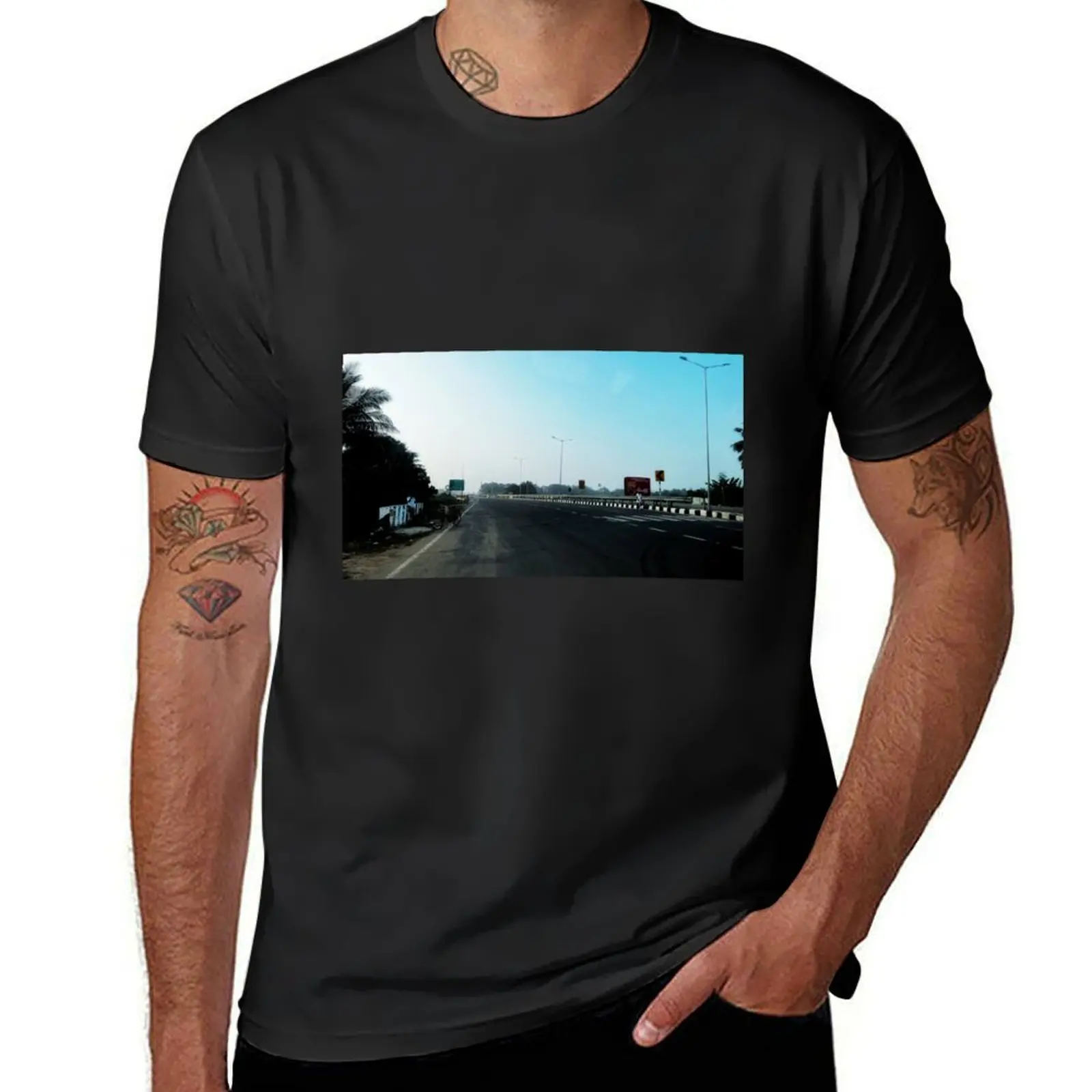 Morning Road T-Shirt for a boy sweat oversizeds fitted t shirts for men