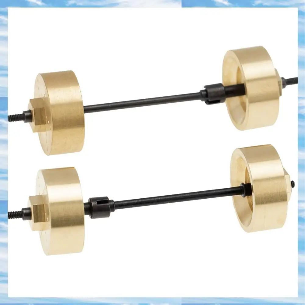 T31C-1 Set Front Rear CVD Drive Shaft +6Mm Steel Axles Brass Weights Widen Wheel Hub Set For 1/24 Axial SCX24 Upgrade
