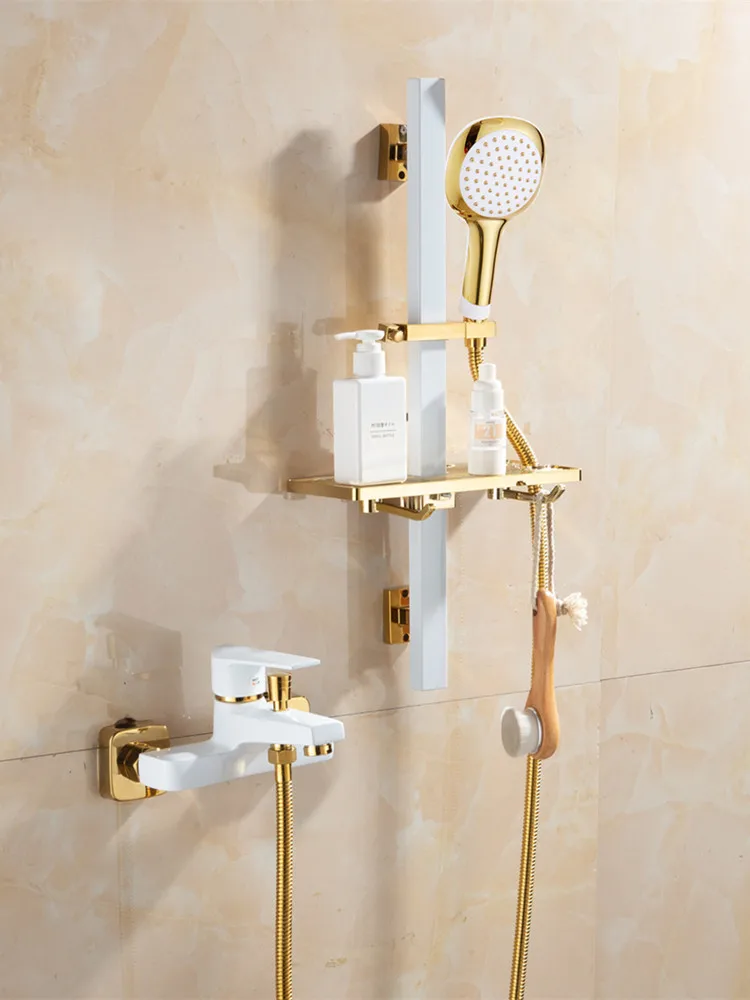 Copper bathroom shower switch, hot and cold water mixing valve, bathtub faucet, bathroom water heater, simple shower set