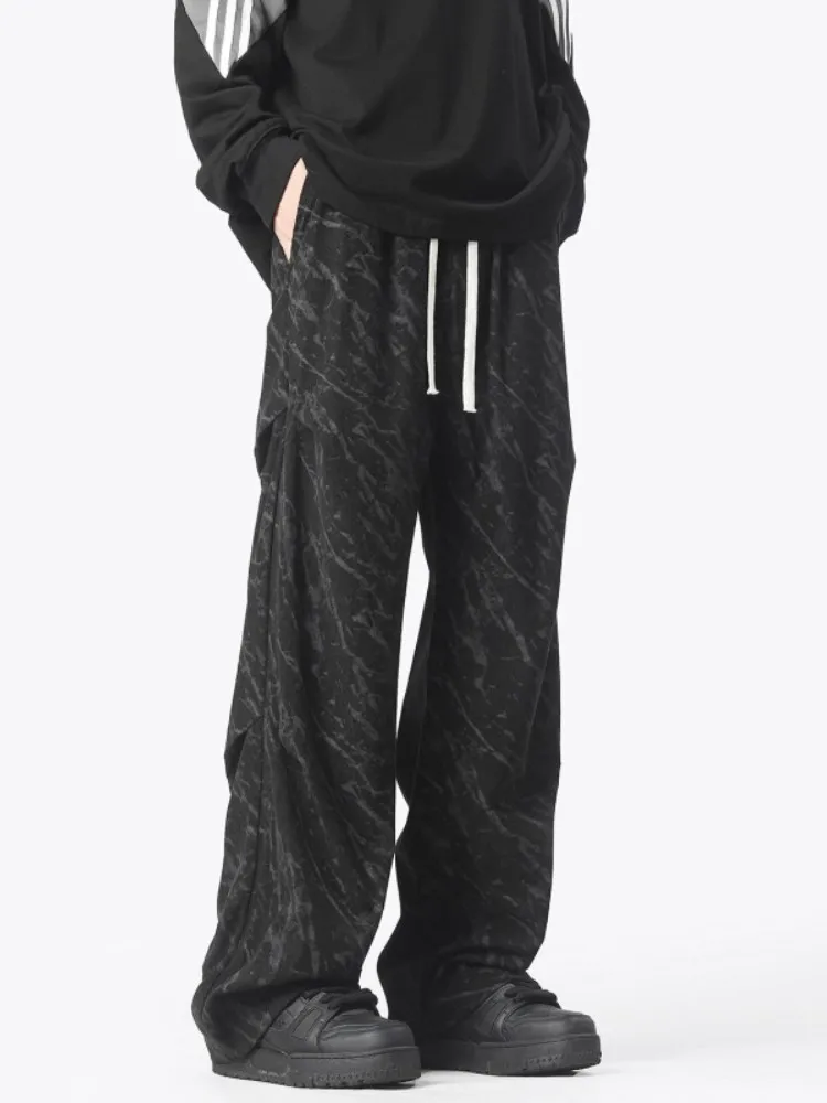 

Мужские вельветовые брюки: новинка весны, свободные прямые брюки с широкими штанинами, с эффектом складок, в стиле парашютиста, модные повседневные брюки