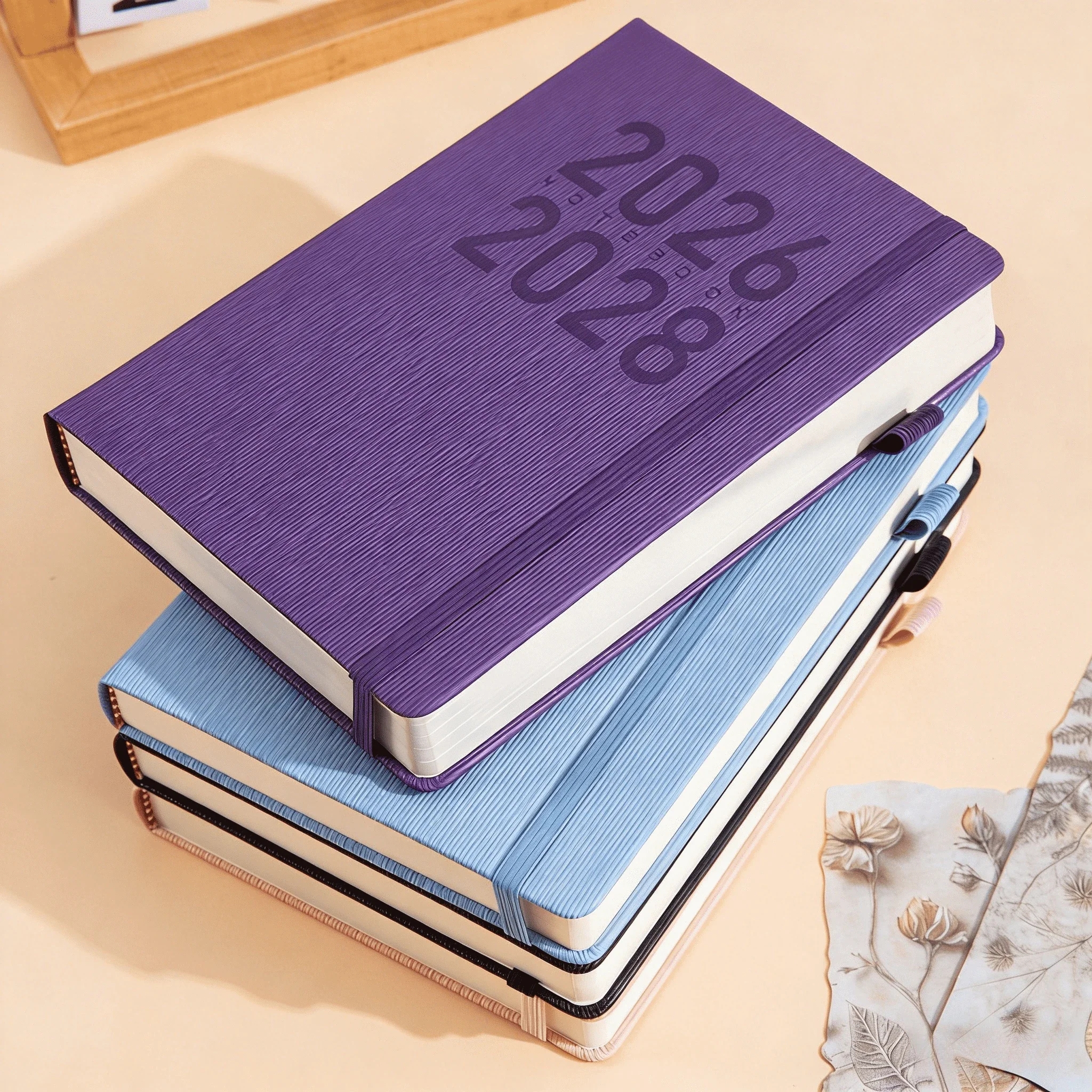 2026-2028 Three-year Plan Book, Striped Texture Business Notebook. Schedule Planning Ledger. Portable Notepad