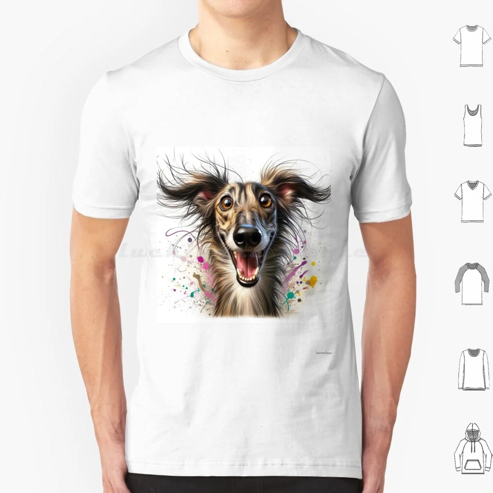 Funny Happy Silken Windhound T Shirt Big Size 100% Cotton Silken Windhound Funny Silken Windhound Cartoon Silken Windhound Pop