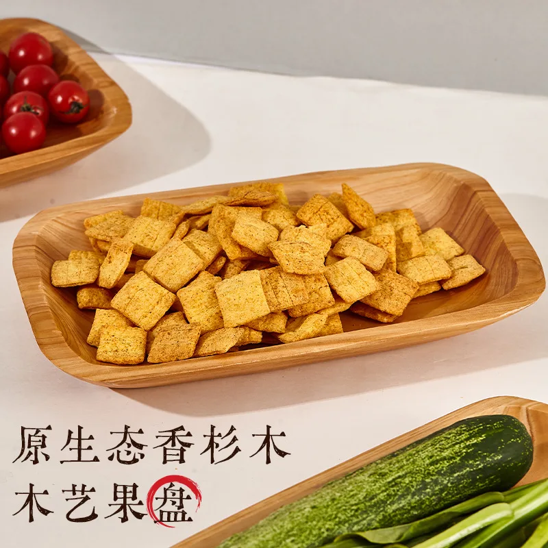

Creative and minimalist wooden fruit tray, light luxury solid wood tray, fruit snack tray, high-end handmade tray for home use