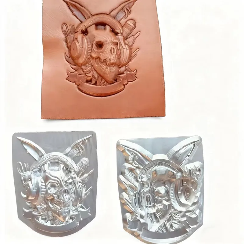 

Готический рок-череп, кролик, штамп S78x62/L118x94 мм - алюминиевая 3D-форма для тиснения для изделий из кожи с овощами | Инструмент для резьбы в стиле панк