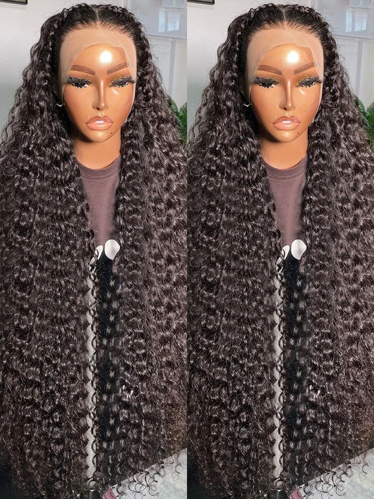 Deep Wave 220% 36 40Inch 13x6 HD Lace Frontal Human Hair Wigs Brazilian 13x4 Water Curly Front Wigs For Women Glueless Full Wig