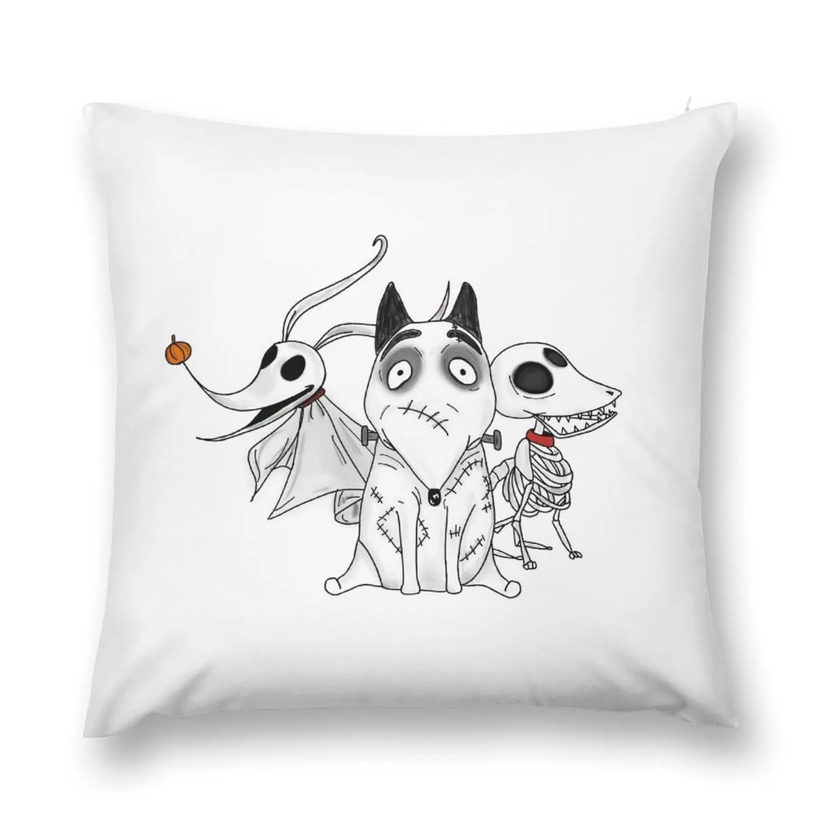 ZERO, SCRAPS and SPARKY dog Tim Burton Movies Throw Pillow Christmas Pillows Decorative Cushion Cover Cushions pillow