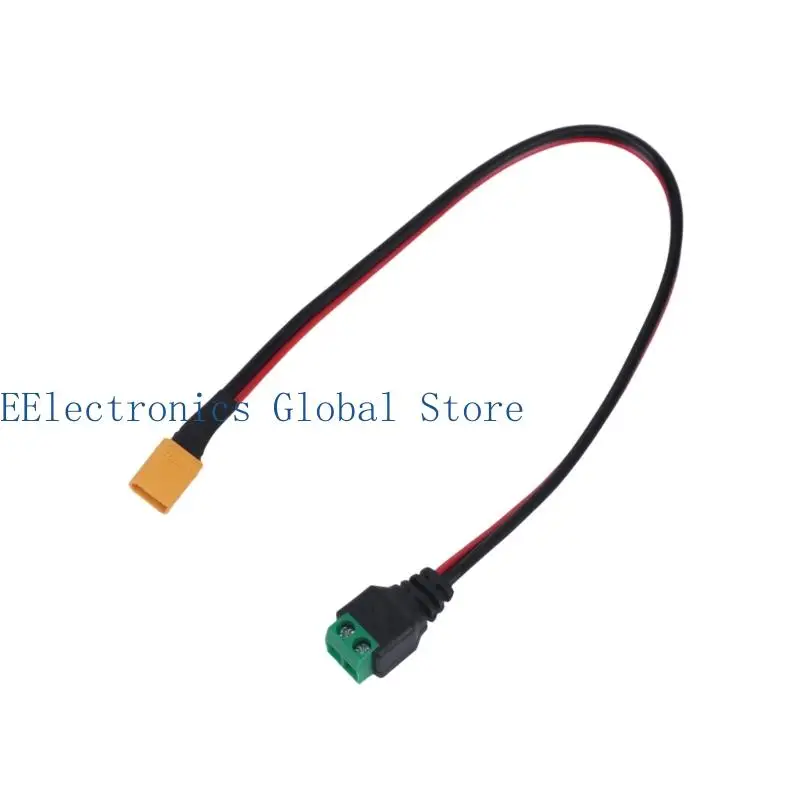 462B FPV Flight Power Cable, XT30 to 2Pin Solderless 30Cm Cable for Model Aircraft Battery Wiring with Block End Use