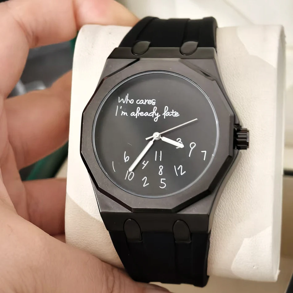 Luxury Octagon Case Men's Watch Silicone Watch Strap Waterproof Wristwatch 