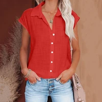 Summer Solid Cotton Linen Shirt Women's Clothing Casual Short Sleeve Tops Tee Ladies T-Shirts Blusas Thin Loose T Shirt Woman - Image 6
