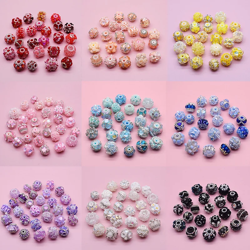 3 قطعة/الحقيبة 18-25 مللي متر تصميم الاكريليك الخرز اليدوية الأسود زهرة القلم الخرز لصنع المجوهرات DIY بها بنفسك حبة القلم سلاسل المفاتيح سلسلة الهاتف #2