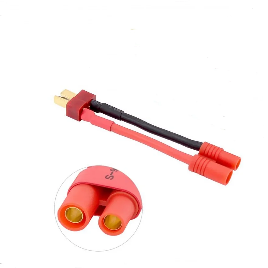 1 pcs HXT 3.5mm bullet to Deans T Plug male female Connector Converter with 14awg 50mm Silicone Charging Cable Battery Adaptor