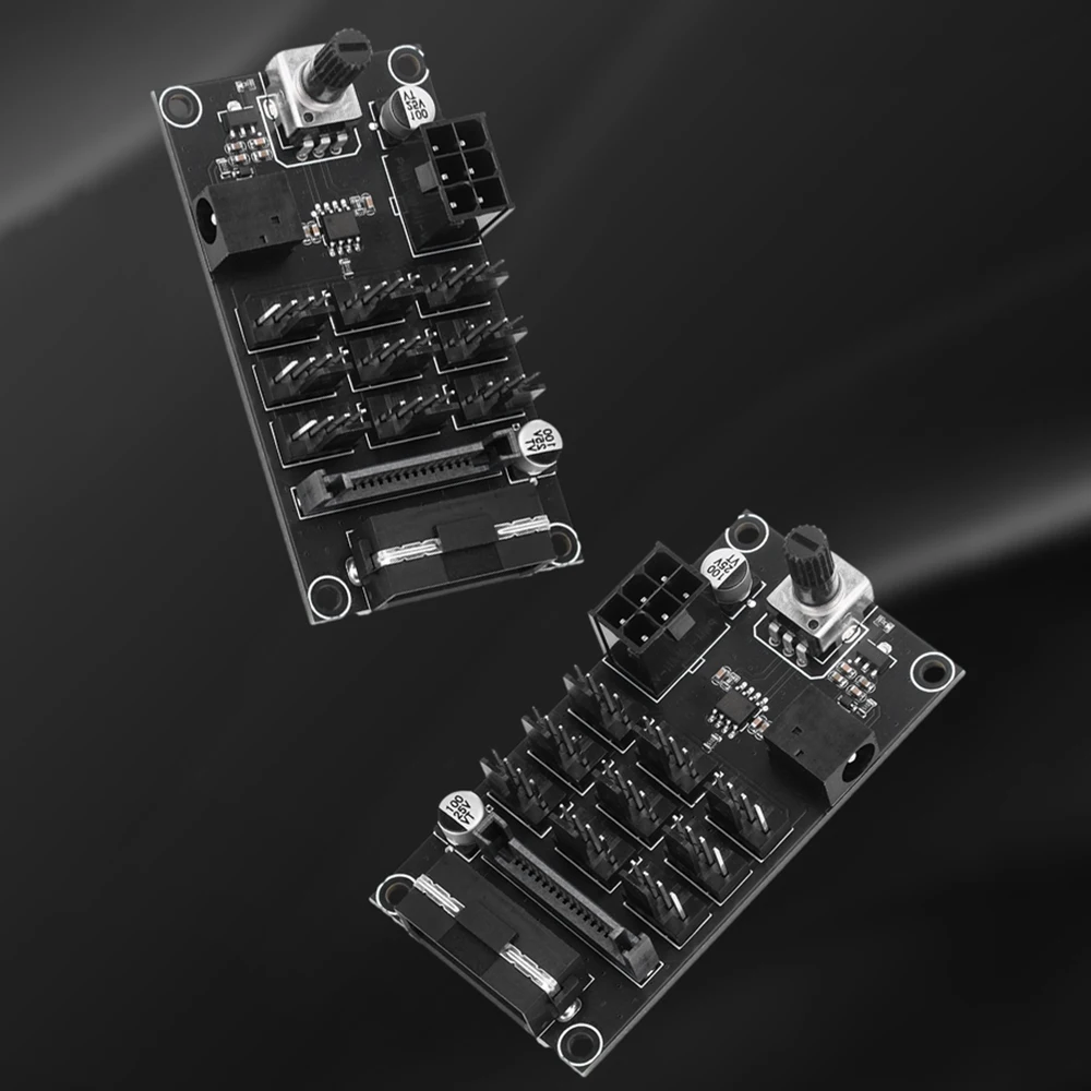 

Computer Chassis PWM Violent Fan Speed Controller 9-Way High-Power Fan Hub Controller Noise Reduction SATA Graphics Card