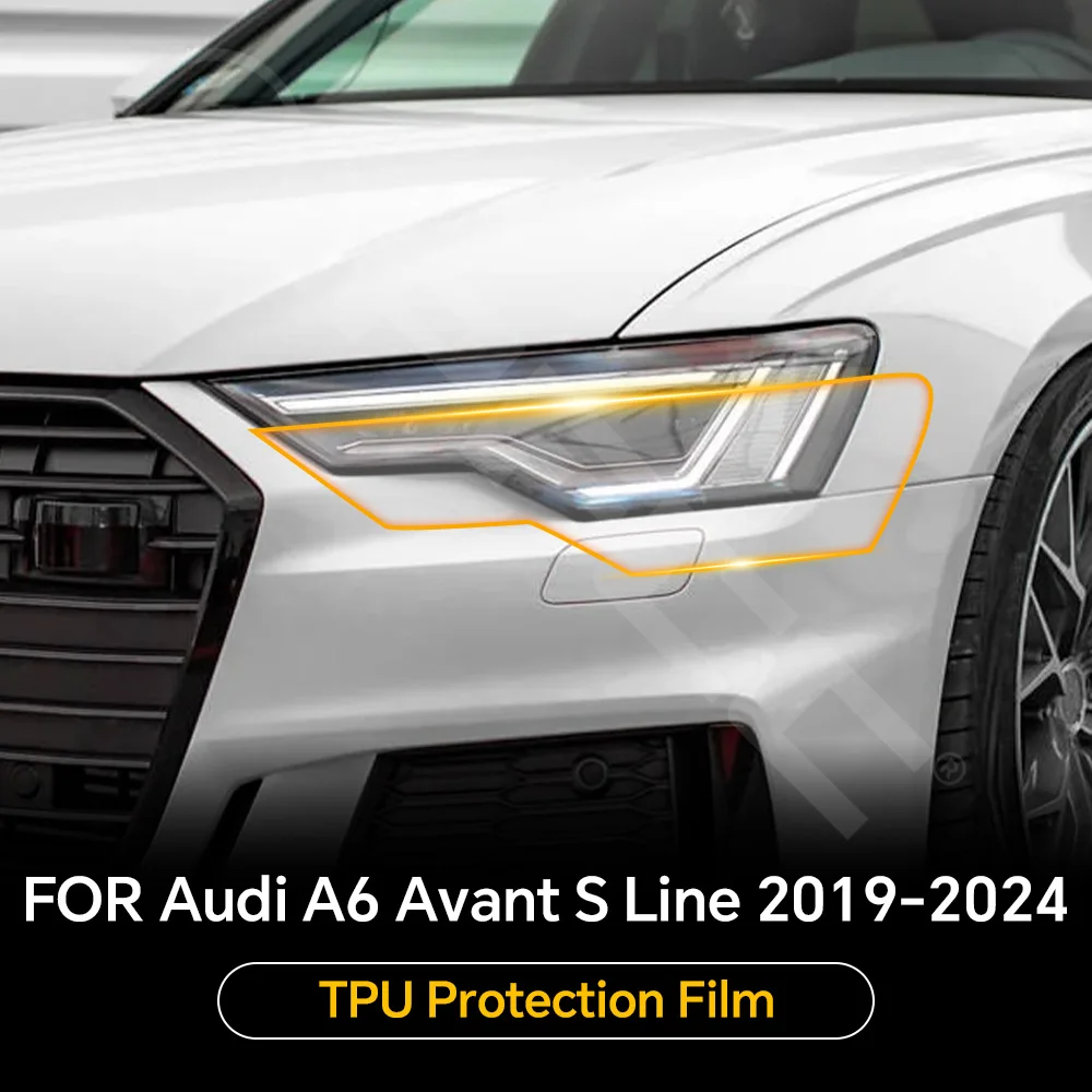 

Pre-cut PPF Headlight Rearview TPU Protection Film For Audi A6 Avant S Line 2019-2024 Anti-scratch Resistant Invisible Clear Bra