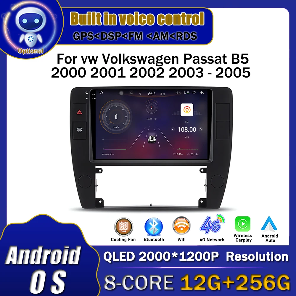 

Автомагнитола на Android, Автомобильный мультимедийный видео стерео плеер для vw Volkswagen Passat B5 2000 2001 2002 2003 - 2005 CarPlay GPS WIFI