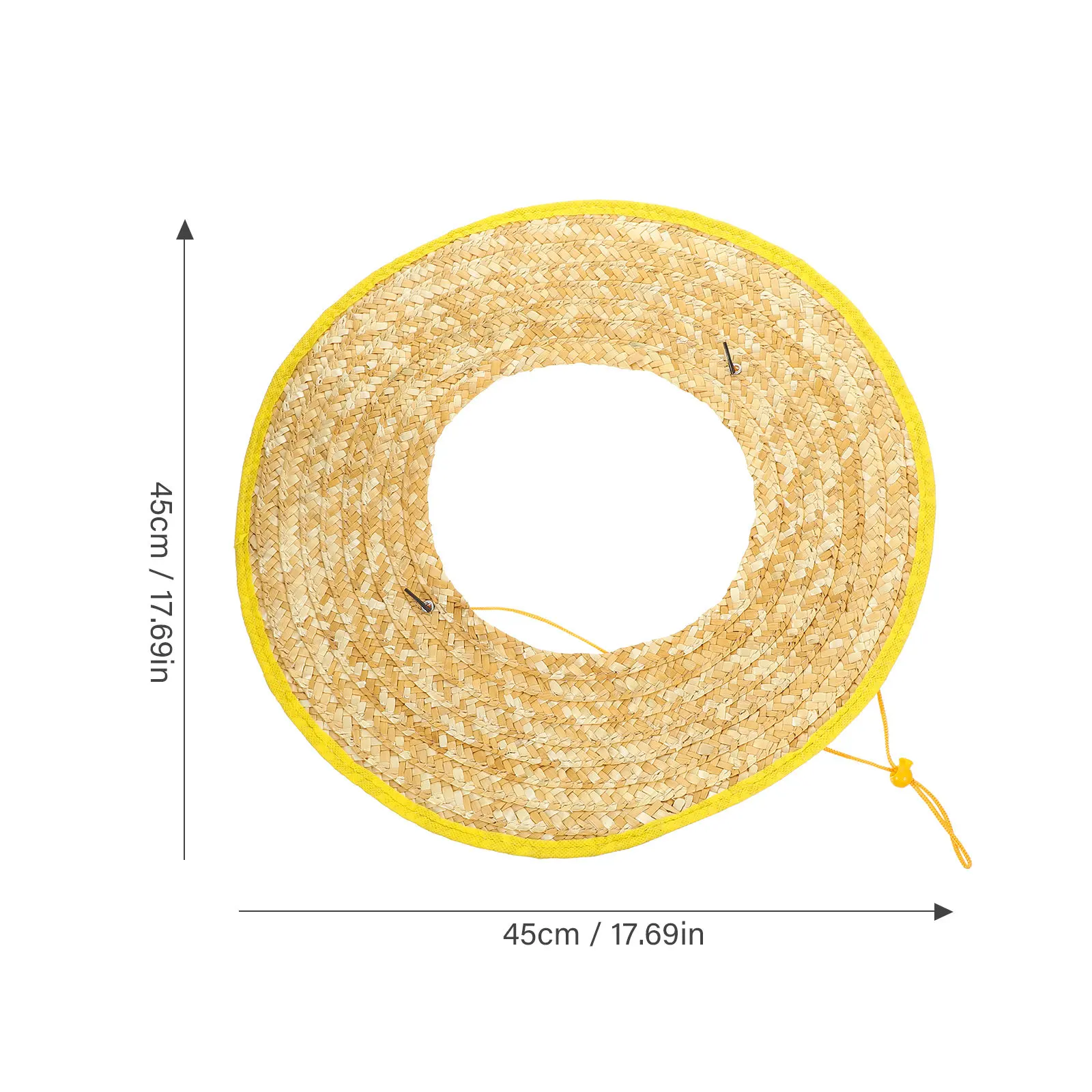Wheat Straw Hard Hat Sun Shade for Outdoor Workers Construction Sanitation Gardening Wide Brim Uv Protection Breathable